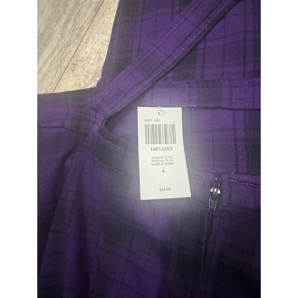 Hot Topic Purple Black Plaid Suspender Skater Dress Women’s Plus Size 4 - Picture 4 of 6